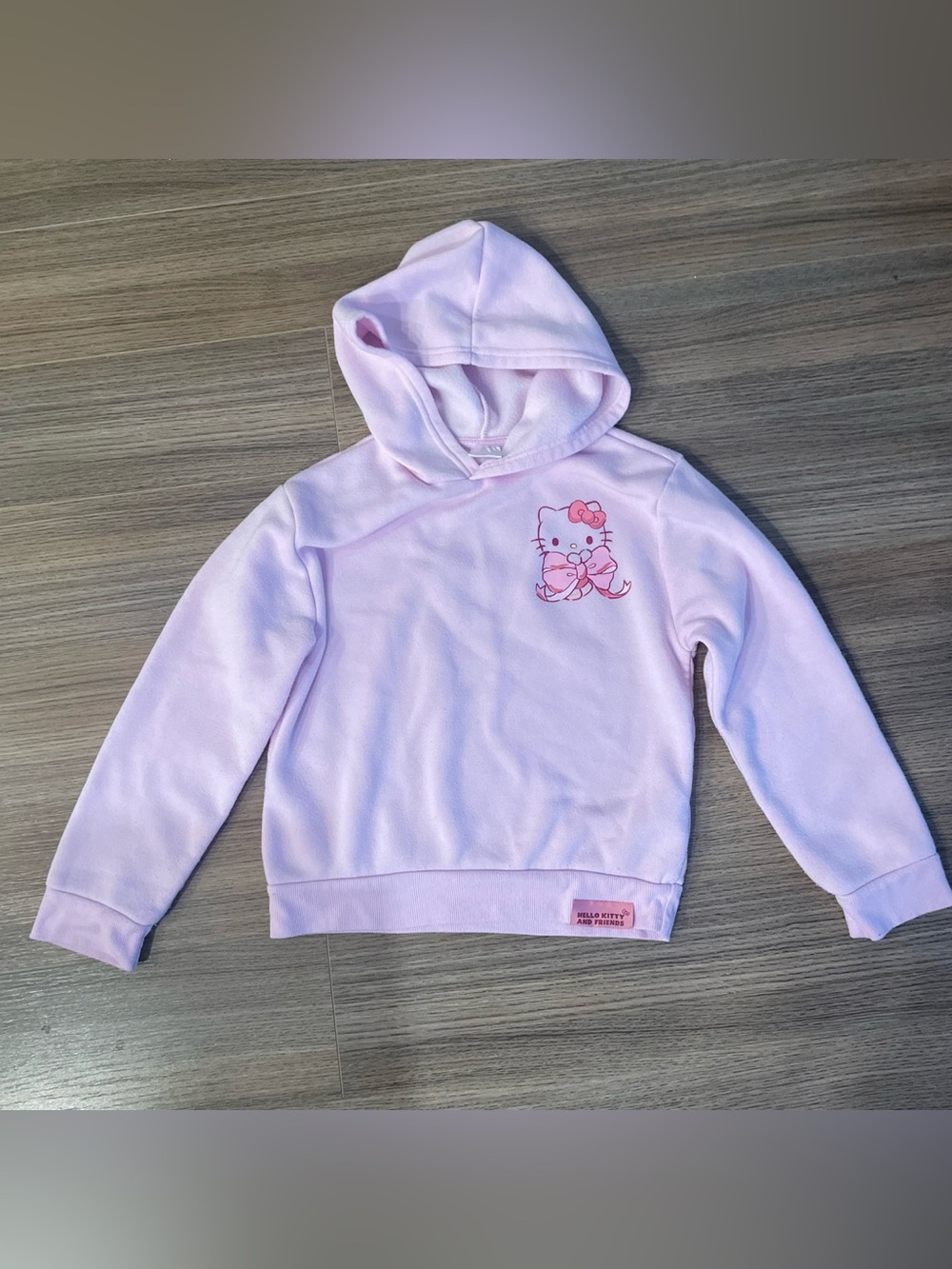 Hello Kitty Light Pink Hooded Girls Sweatshirt